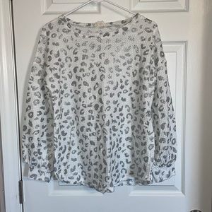 Waffle Knit Leopard Top